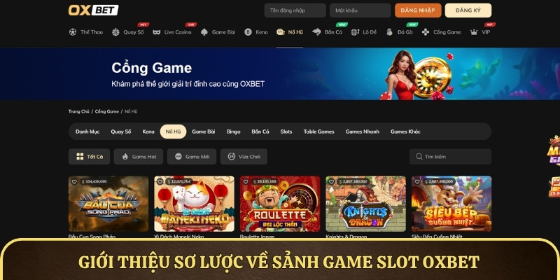 Giới thiệu sơ lược về sảnh game slot OXBET